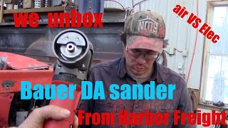 Harbor Freight Elec DA polisher sander unboxing review