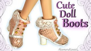 How to: Cute Doll Boots - Sweet Lolita inspired Barbie Shoes Tutorial