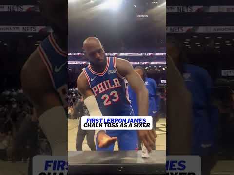 The first LeBron James chalk toss in a #Sixers uniform