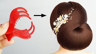 Elegant Low Bun Hairstyle For Ladies – Clutcher Hairstyle For Wedding & Party