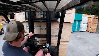 Forklift POV: Slinging Lumber