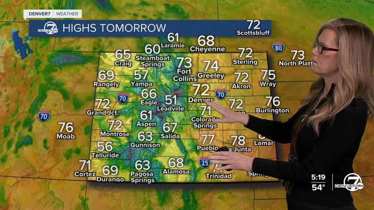 Hot weather returns to Denver before chances for rain - YouTube