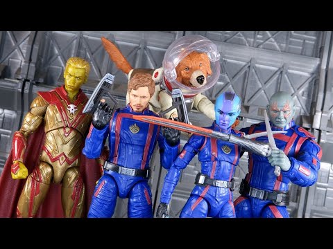 阿姆微的玩具簿 Marvel Legends 星際異攻隊3 Star-Lord 星爵 + Drax 毀滅者德克斯 + Nebula 涅布拉 + 亞當術士 + BAF 太空狗寇斯莫