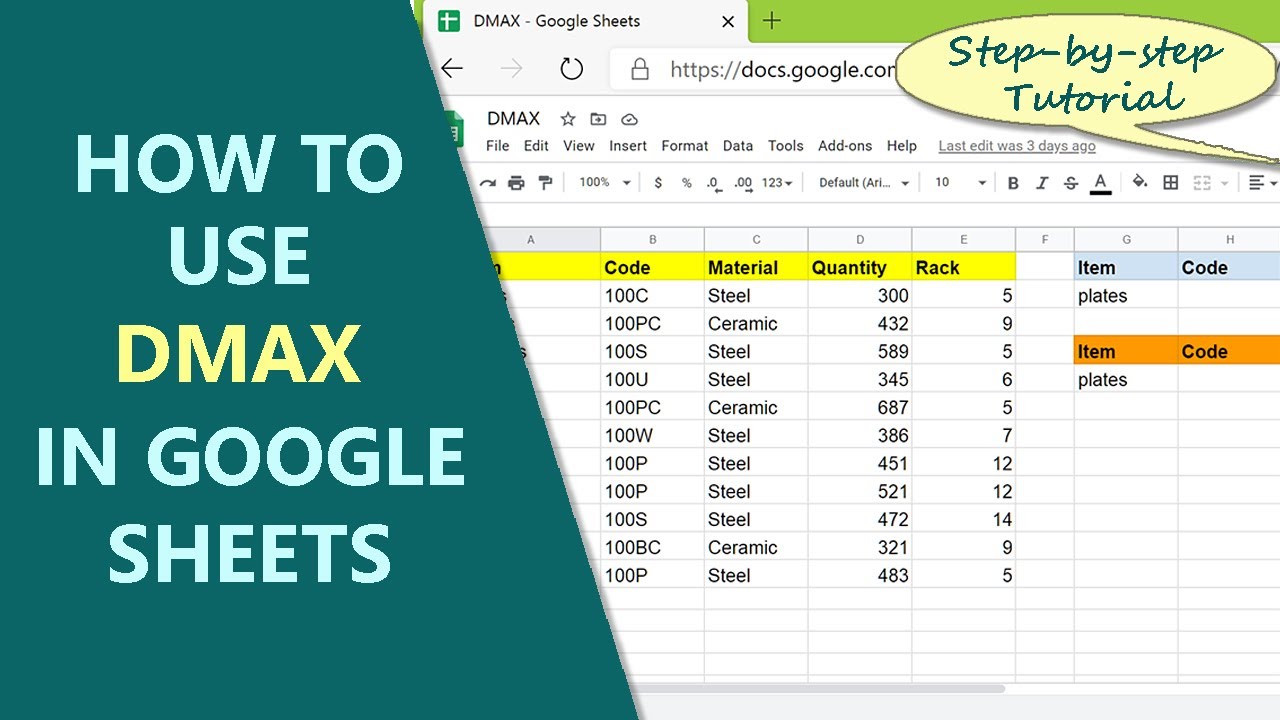 in_array คือ  Update  Google Sheets DMAX Function | How to Use DMAX | Get Maximum Value from a Database Field