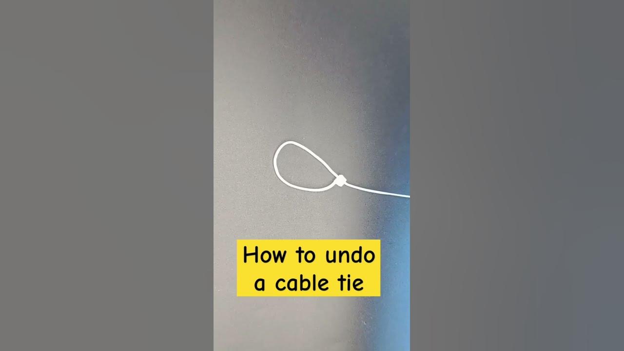 How to undo a cable tie YouTube