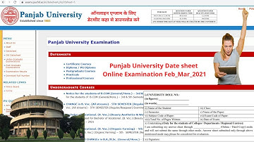 ऑनलाइन एग्जाम के लिए डेटशीट कहा से डाउनलोड करे Download Pu DateSheet Online Examination Feb_Mar_2021