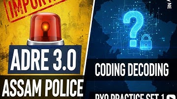 REASONING For ADRE 3.0/Coding Decoding PYQ SET 1/Important For Assam Police/SSC @Silentstudyne