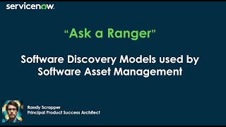 Software Discovery Models used by SAM