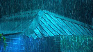 Overcome Stress to Sleep Instantly with Heavy Rain and Thunder Sounds on a Tin Roof at Night