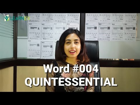 Word 004 Quintessential in English English vocabulary series by Ramneet from Learnex.