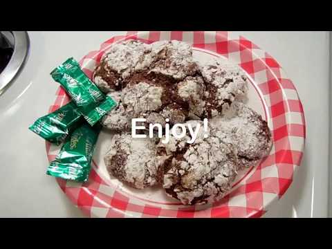 ~ cake mix chocolate-mint crinkle cookies ~