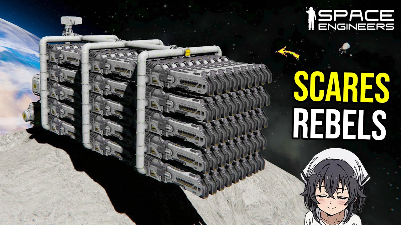 Three Stage Revolving Railgun Wall, Space Engineers - YouTube