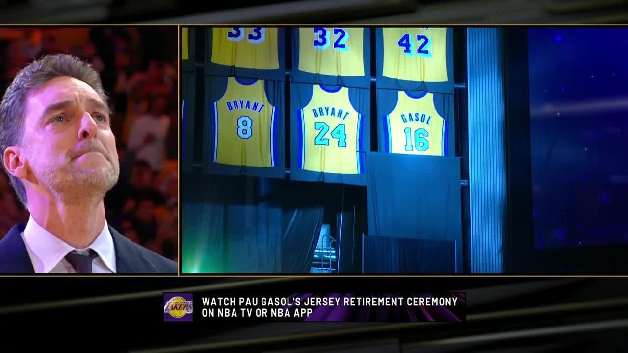 Los Angeles Lakers Retire Pau Gasol's Jersey, Place Next To Kobe Bryant's