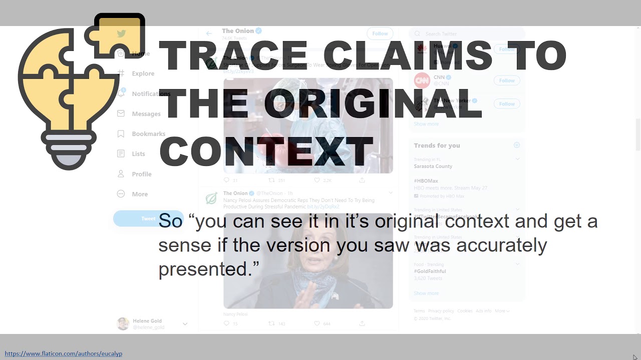 Using The SIFT Method (Four Moves) to assess claims in the news/media