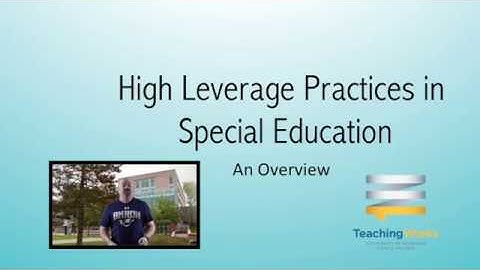High Leverage Practices in SPED