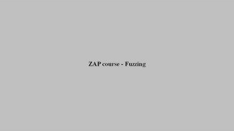 ZAP course - Fuzzing