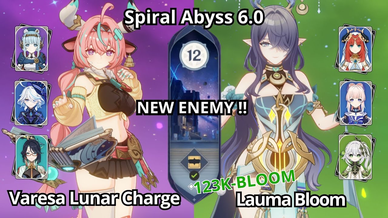 NEW !! C0 Varesa Lunar Charged & C0 Lauma Lunar Bloom - Spiral Abyss Floor 12 Genshin Impact 6.0