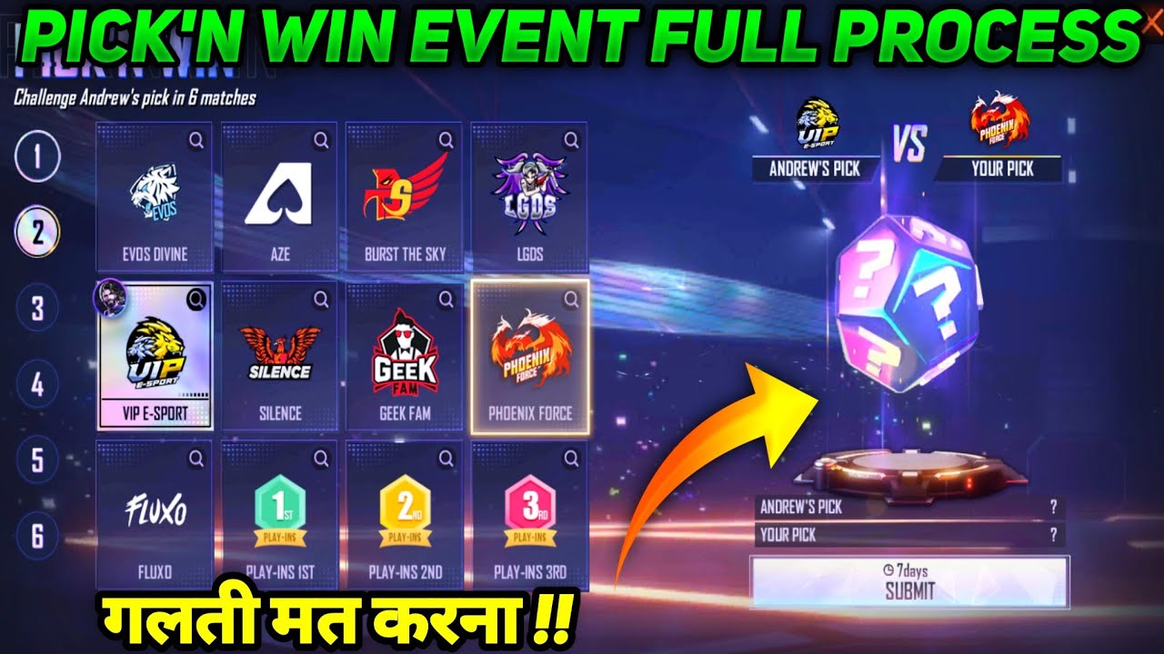 How to complete pick and win event free fire | Free fire pick'n win event  Free fire new event today