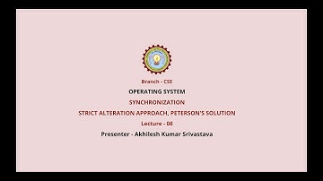 Operating Systems| Synchronization Strict Alteration Approach, Peterson’s Solution| AKTU