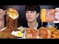 ASMR MUKBANG 핵불닭 짜짜로니와 통스팸 새우강정 리얼사운드 먹방[SUB] BLACK BEAN FIRE NOODLES & SPAM & CHILI SHRIMP