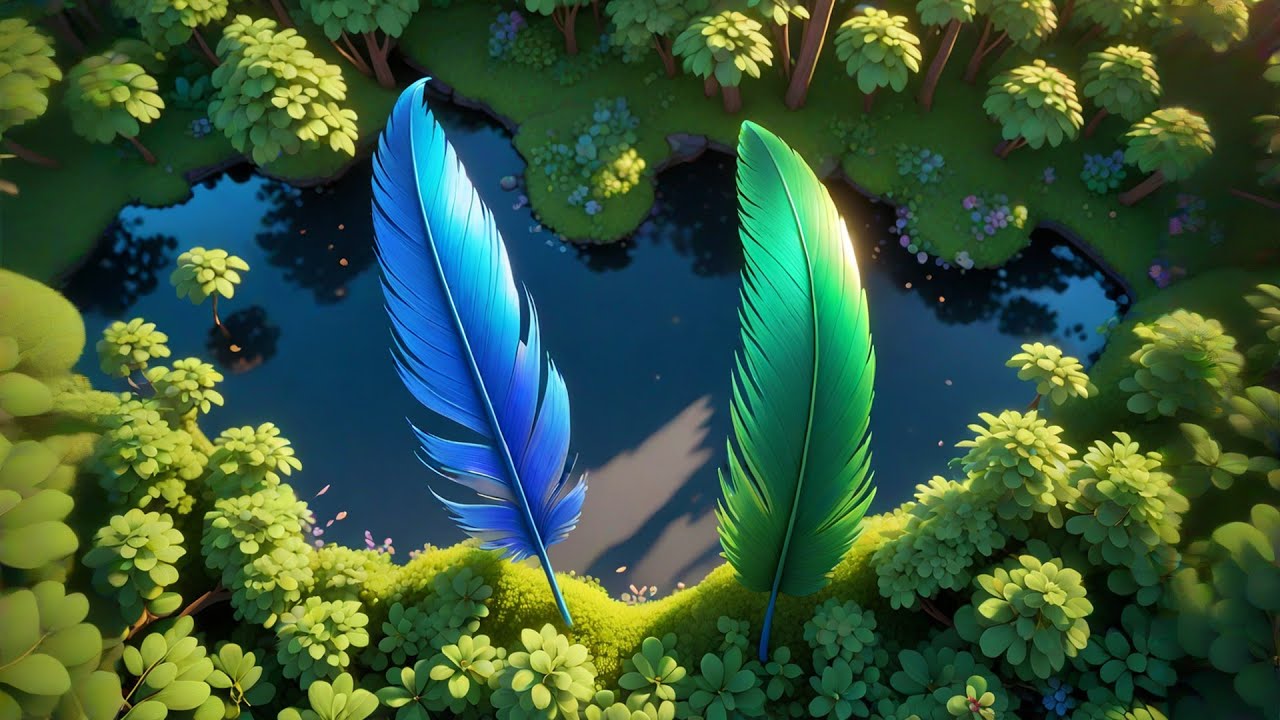 Five Floating Feathers in the Breeze | Relaxing Counting Song for Kids |  Rhymes and Baby Songs