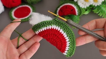 3D 🍉Wow Amazing 🍉 Very easy crochet Watermelon keychain making for beginners.