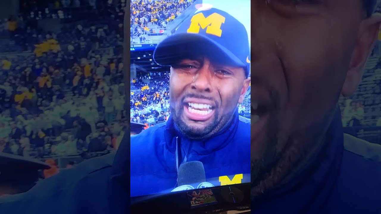 Michigan coach, Sherrone Moore, gets emotional after big win over Penn State