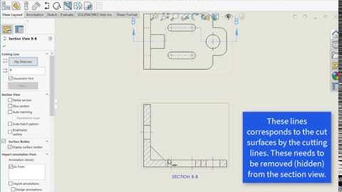 SolidWorks Drawings - Creating an Offset Section View (CH9 P12 (5)) No Audio