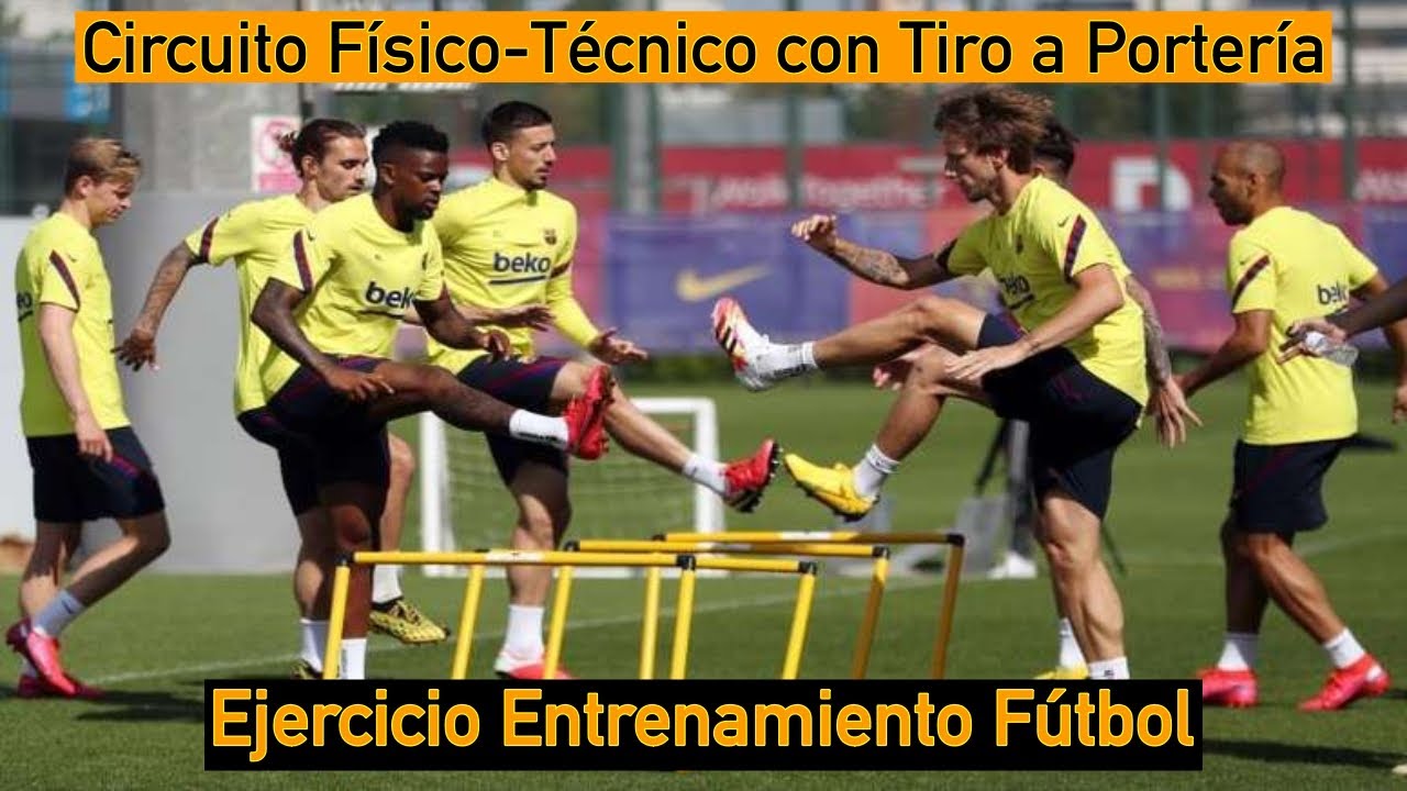 Circuito Físico - Técnico con Finalización basada en Tiro a Portería. Ejercicio de Fútbol.