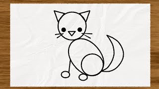simple shapes drawing shape cat draw sketches drawings paintingvalley