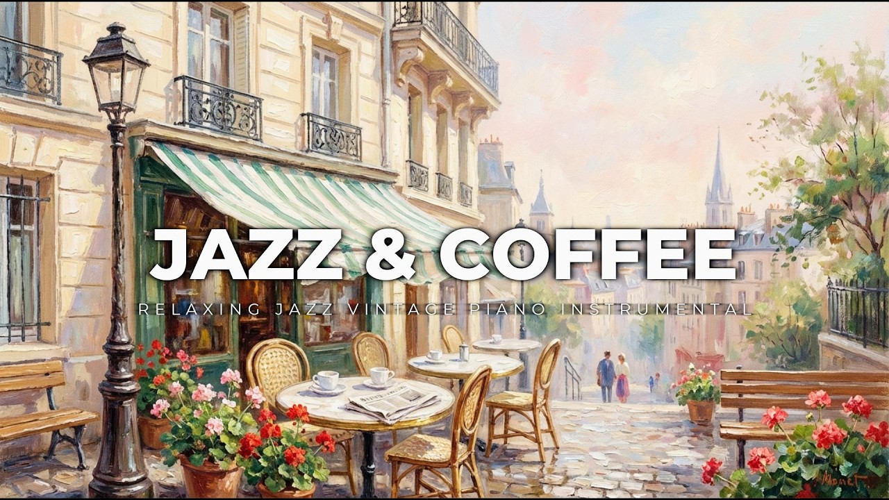 Cafe Music 4K — Relaxing Jazz Vintage Piano Instrumental | 19th-Century French Impressionist Scenes