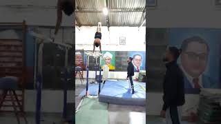 Parallel Bars Dismount ! Double Back On Parallel Bars ! Double Back ! Parallel Bars ! #Shorts