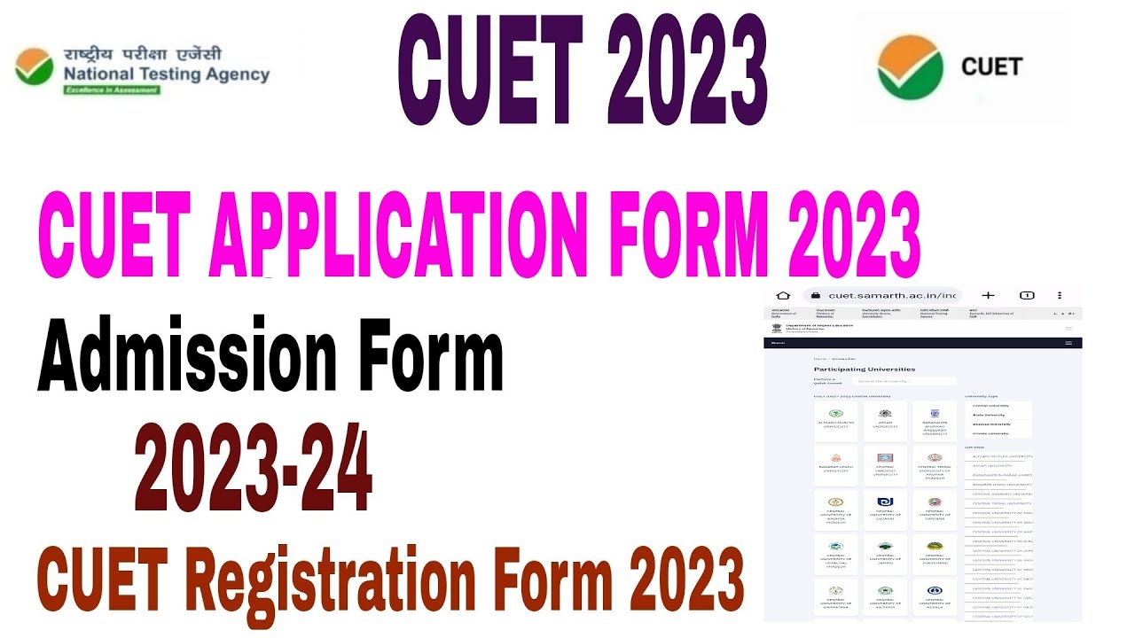 CUET Admission form 202324 CUET Registration form 2023 Eligibility