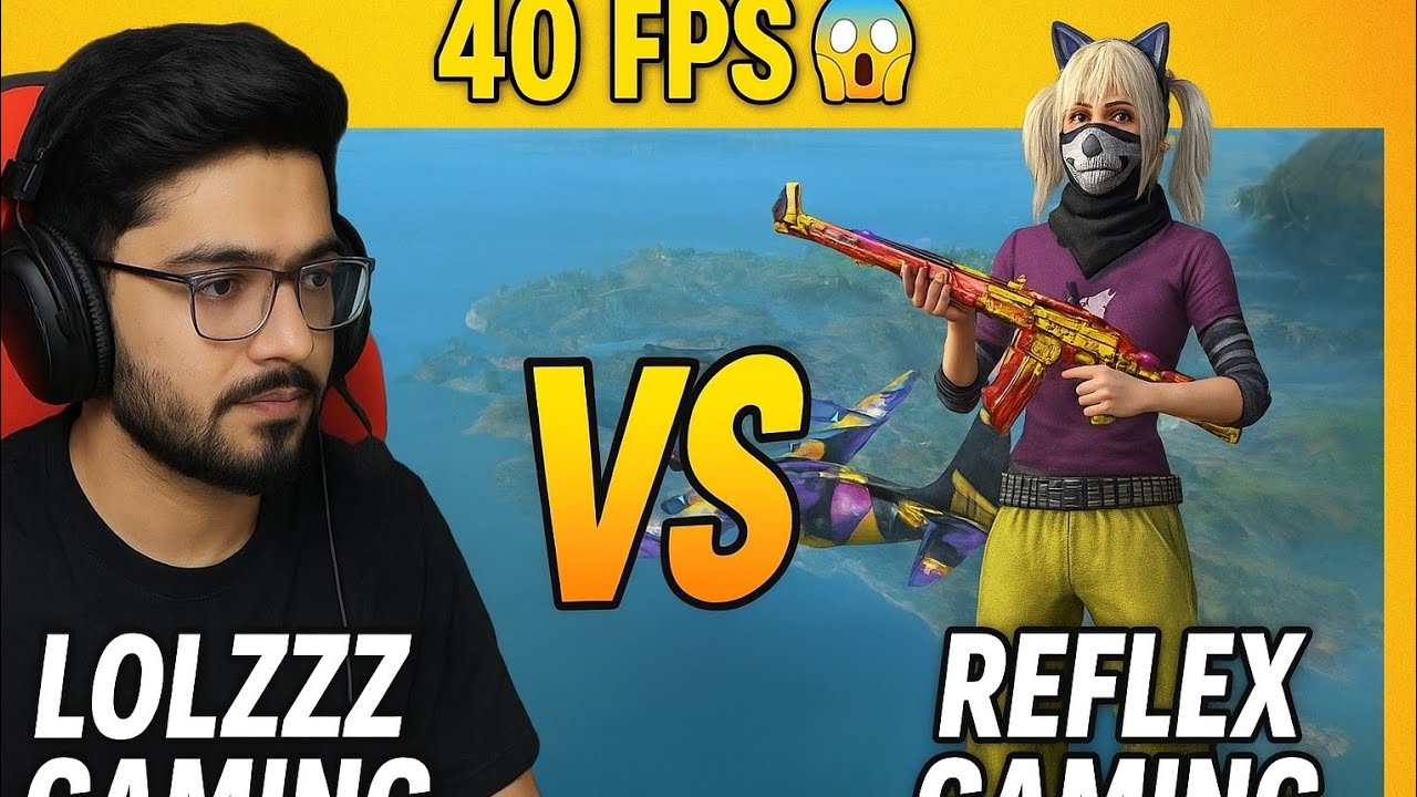 Lolzzz Gaming Vs Reflex Gaming 40 Fps 😱 1vs4 || Solo Vs Squad with low an Device 