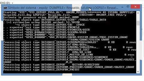 Tutorial Exportación e Importación de Base de datos Oracle