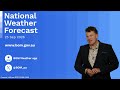 National Weather Forecast: Cool and damp in the south, hot for NSW