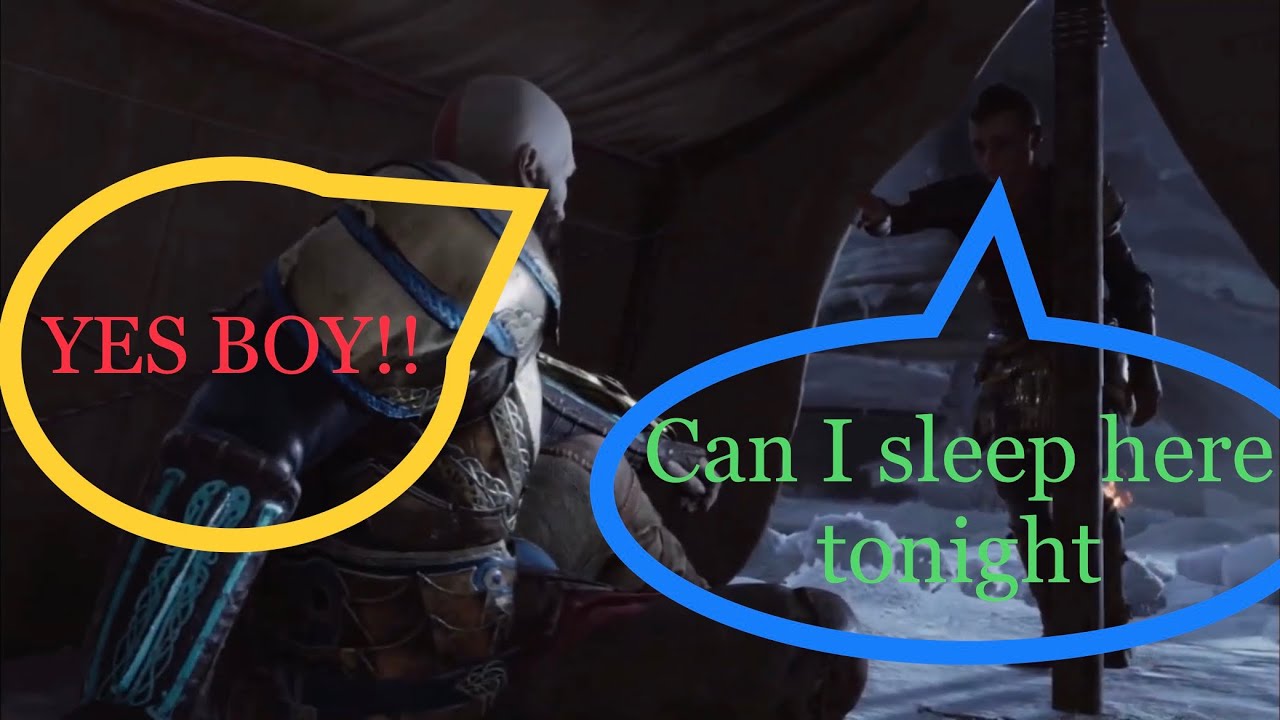 Atreus wants to Sleep Near Kratos (God Of War) Kratos puts Atreus to