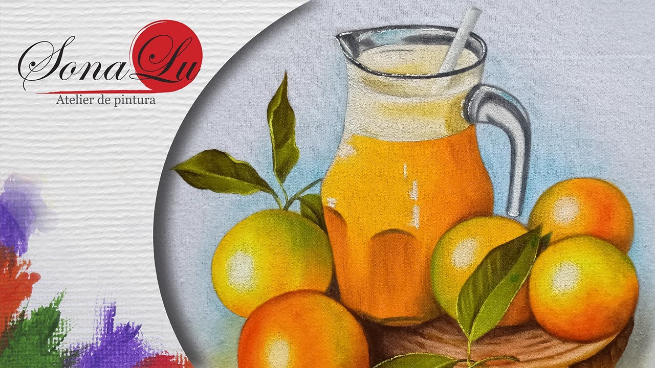 Aula 843 - Jarra com Suco de Laranja em Pano de Prato