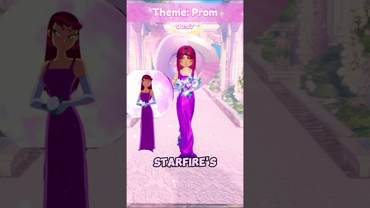 starfire prom dress the PERFECT Prom Dress as Starfire 🤩 on Dress to Impress #dresstoimpress  #roblox #dti