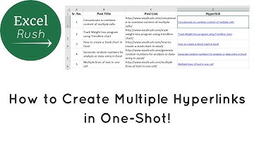 Creating multiple hyperlinks in Excel in 1 shot