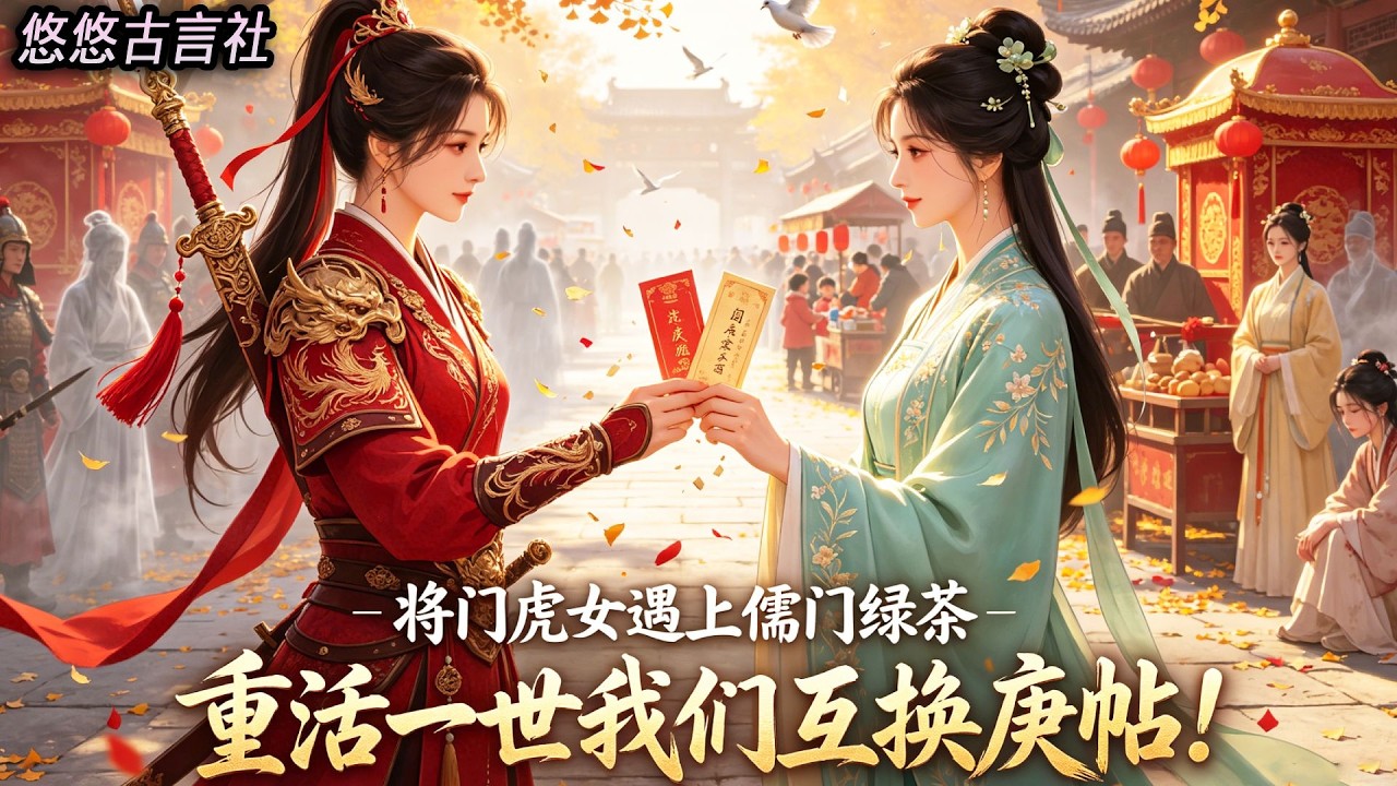 我是將門虎女,表妹是儒門綠茶。上一世,我嫁進文⼈世家蹉跎一生,她嫁進將軍府被家暴致死。重活一世,我們相視一笑互換庚帖!#小說 #睡前故事