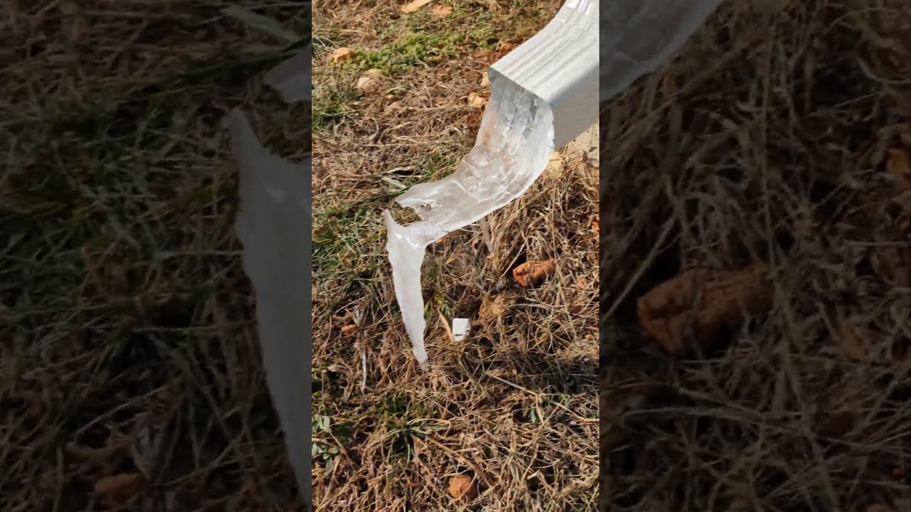 Crazy Gutter Icicle Defeats Gravity 