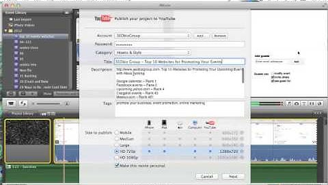 How To Share Video Clips From iMovie to YouTube, Facebook etc