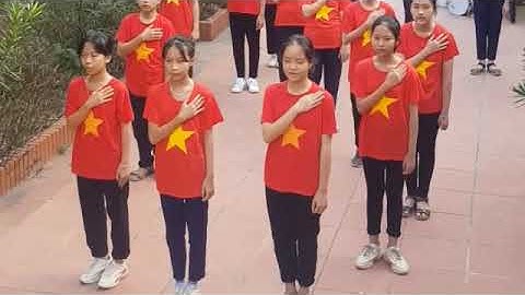 HÁT QUỐC CA TẠI ĐỊA CHỈ ĐỎ - LIÊN ĐỘI TH&THCS XUÂN ĐÁM - HUYỆN CÁT HẢI