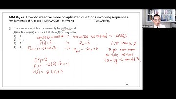 (AII 4.01) Regents questions on sequences