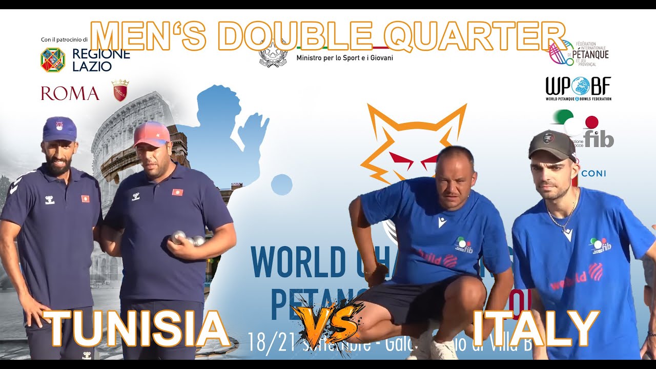 World Championships Pétanque 2025 – Italia vs Tunisia, quarto di finale doppio maschile