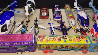 Rc helicopter, airbus 380, police car, Train unboxing toy video, flying rc helicopter and Toy