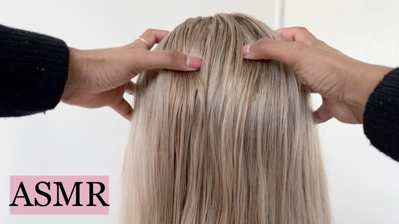 FRIEND TRIES ASMR 3 🤍 (head massage, braiding, spraying, hair brushing, hair play, no talking)