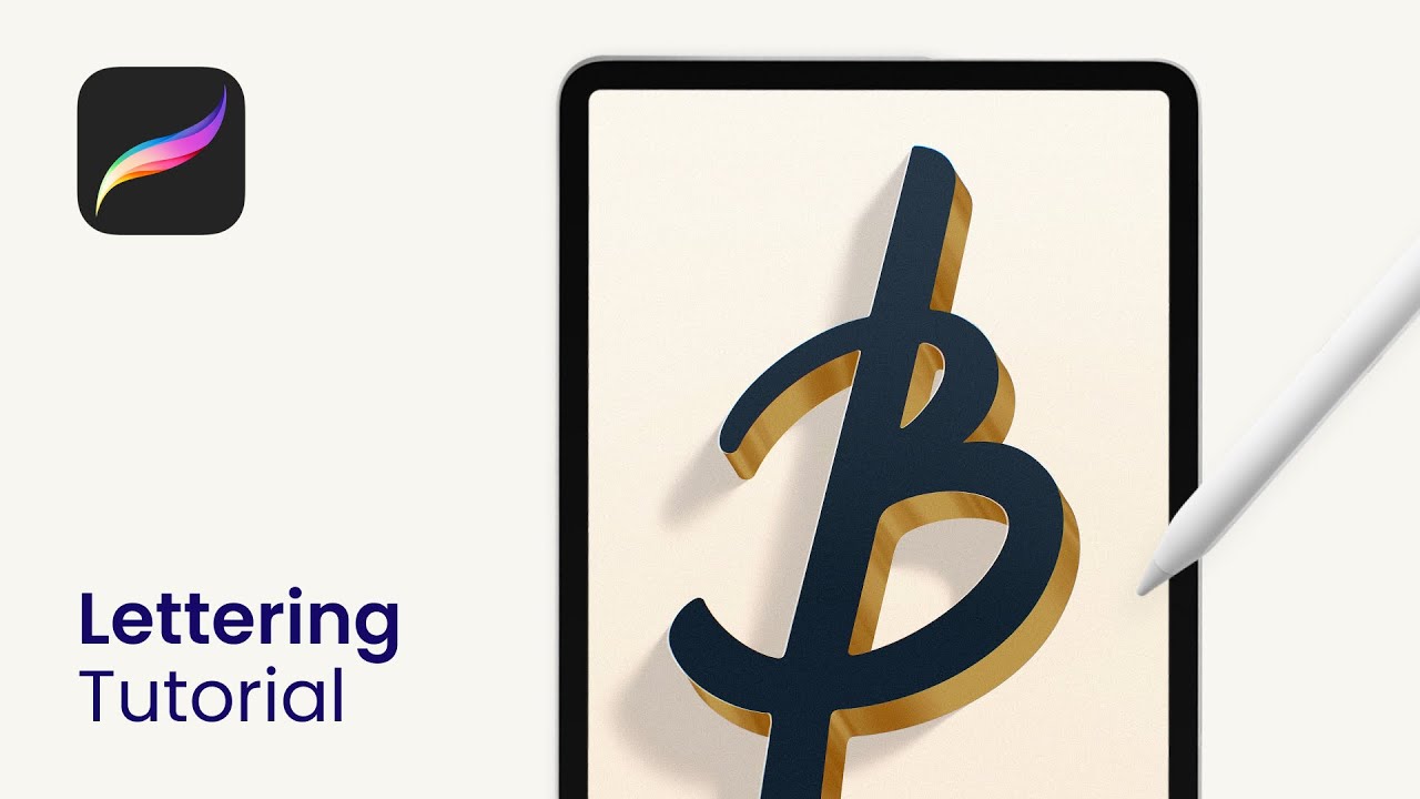 3D Gold Letter in Procreate - Tutorial