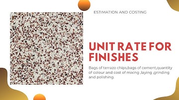 Rate Analysis  for Terrazo  finish per square meter